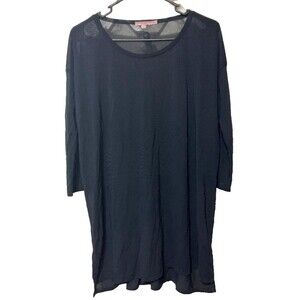 Calypso St. Barth Gothic Women’s XS Black‎ Sheer Chiffon Tunic Top 3/4 Sleeve